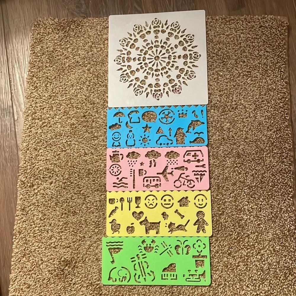 12 Reusable Plastic Stencils